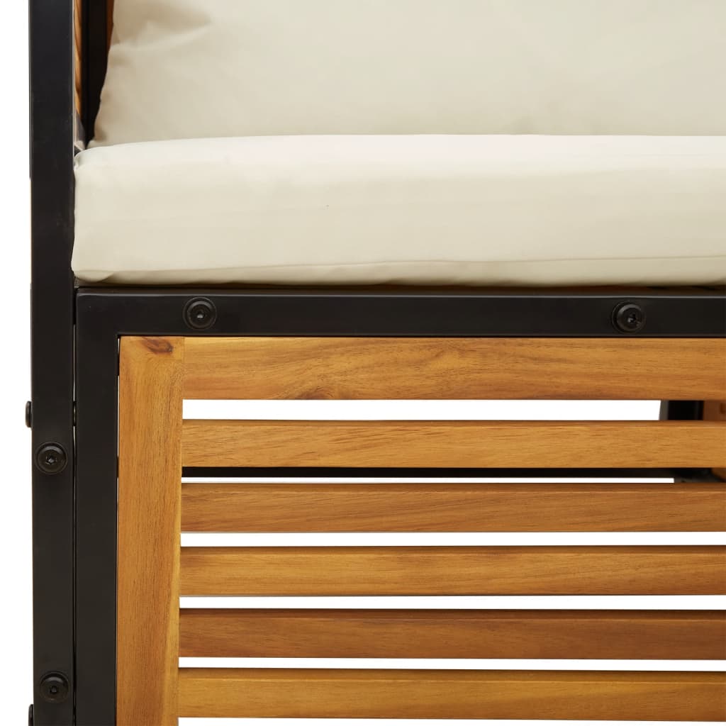 Soffgrupp för trädgården med dynor 7 delar massivt akaciaträ