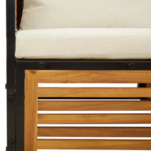 Soffgrupp för trädgården med dynor 5 delar massivt akaciaträ