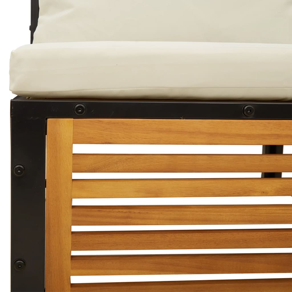 Soffgrupp för trädgården med dynor 10 delar massivt akaciaträ