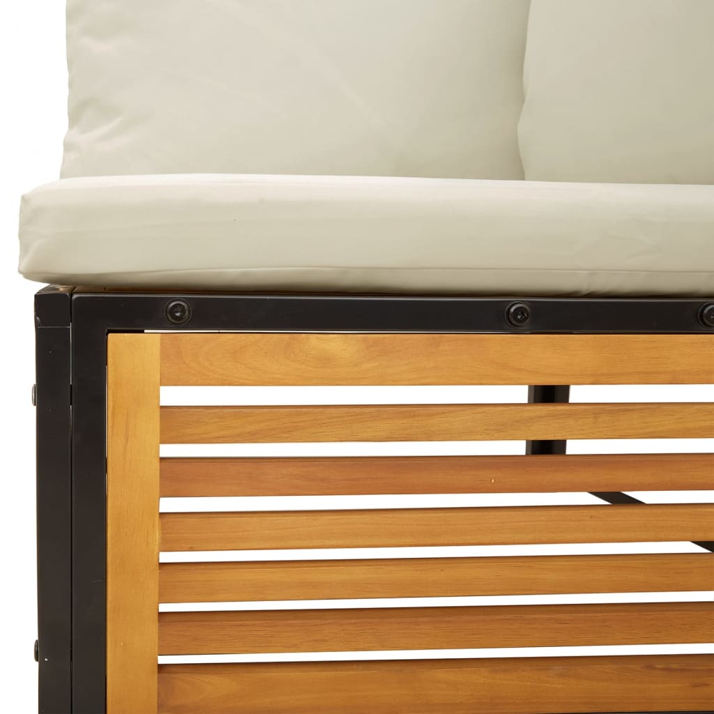 Loungegrupp för trädgården med dynor 6 delar massivt akaciaträ