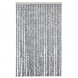 Insektsgardin grå och svart och vit 118x220 cm chenille