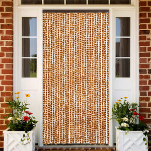 Insektsgardin ockra och vit 118x220 cm chenille