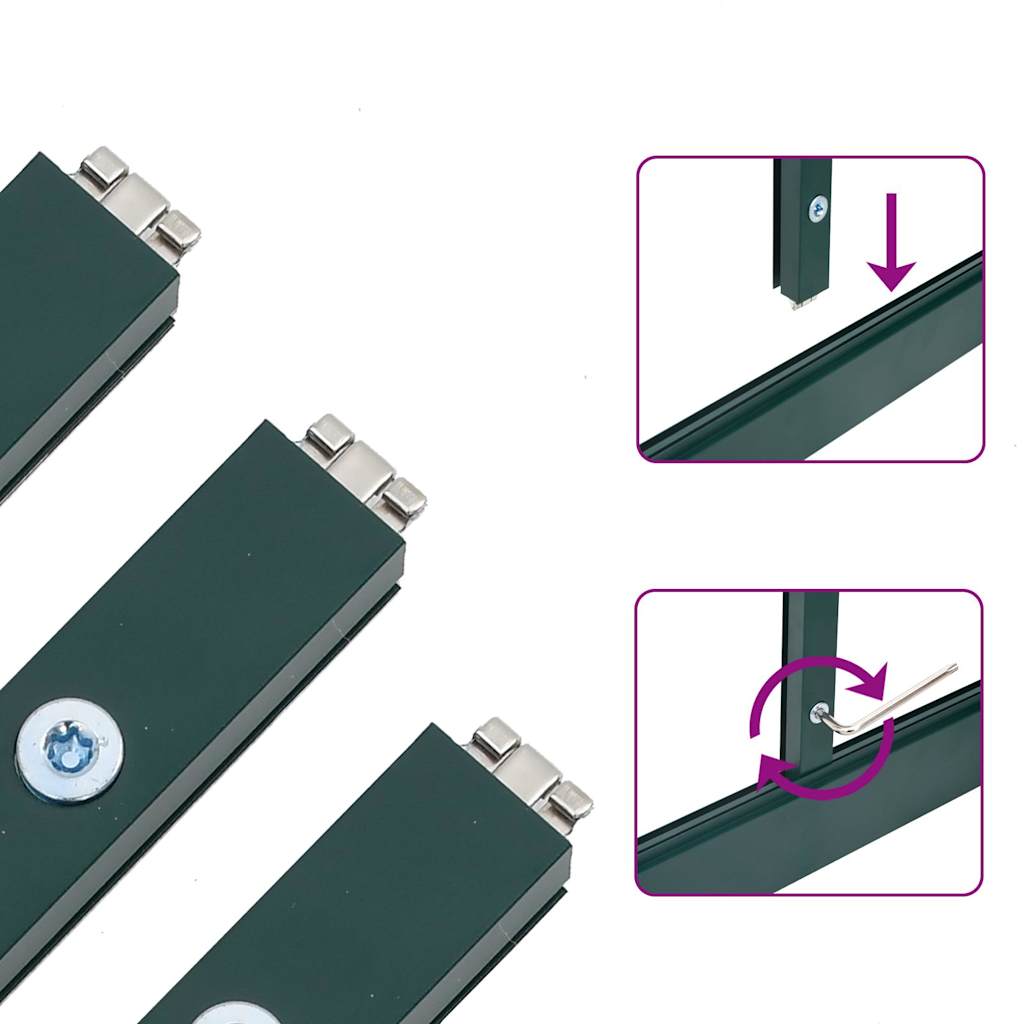 Växthus med ram grön 169x114x202 cm aluminium