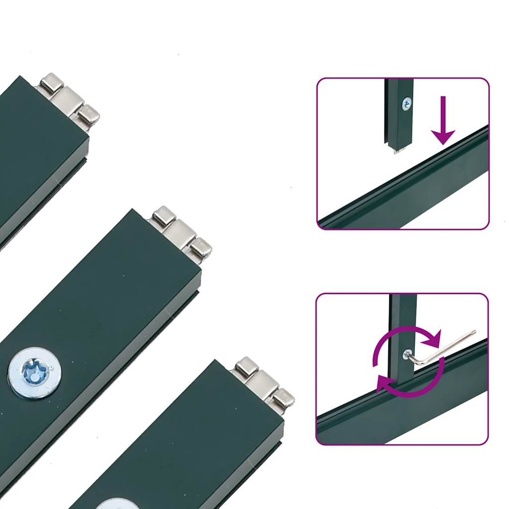 Växthus med ram grön 169x169x202 cm aluminium