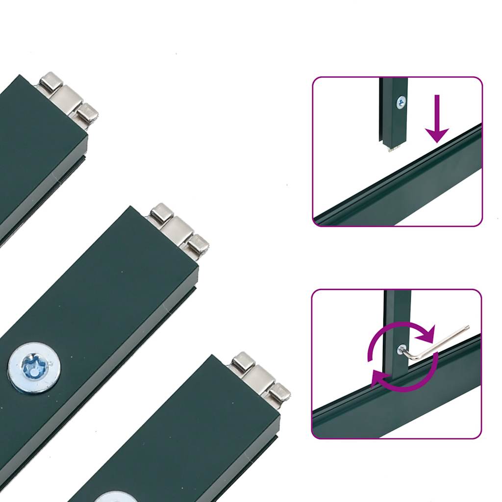 Växthus med ram grön 224x169x195 cm aluminium