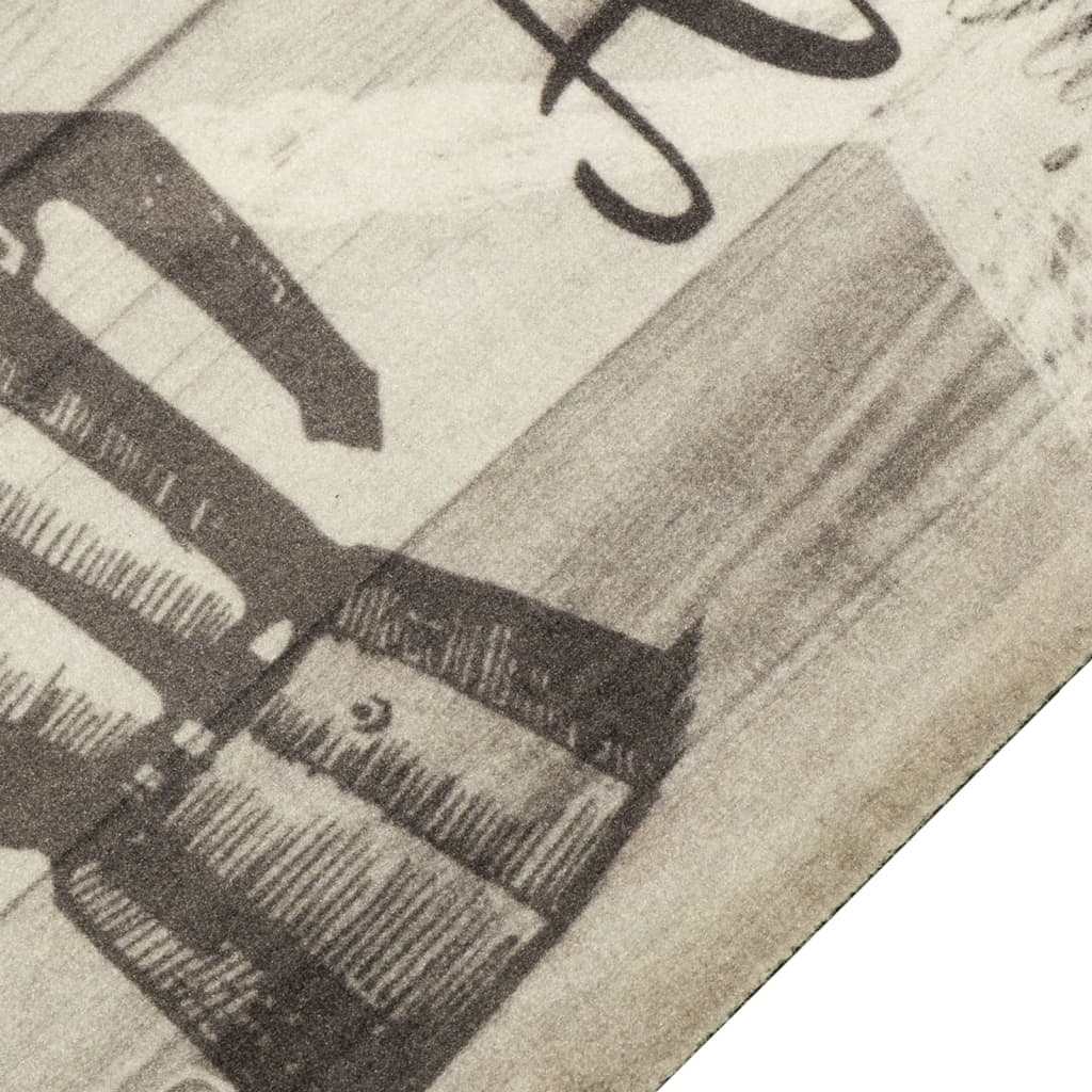 Köksmatta maskintvättbar kaffe grå 60x180 cm sammet