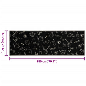 Köksmatta maskintvättbar morgon svart 60x180 cm sammet