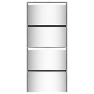 Skoskåp med spegel 4 skåp grå sonoma 63x17x134 cm