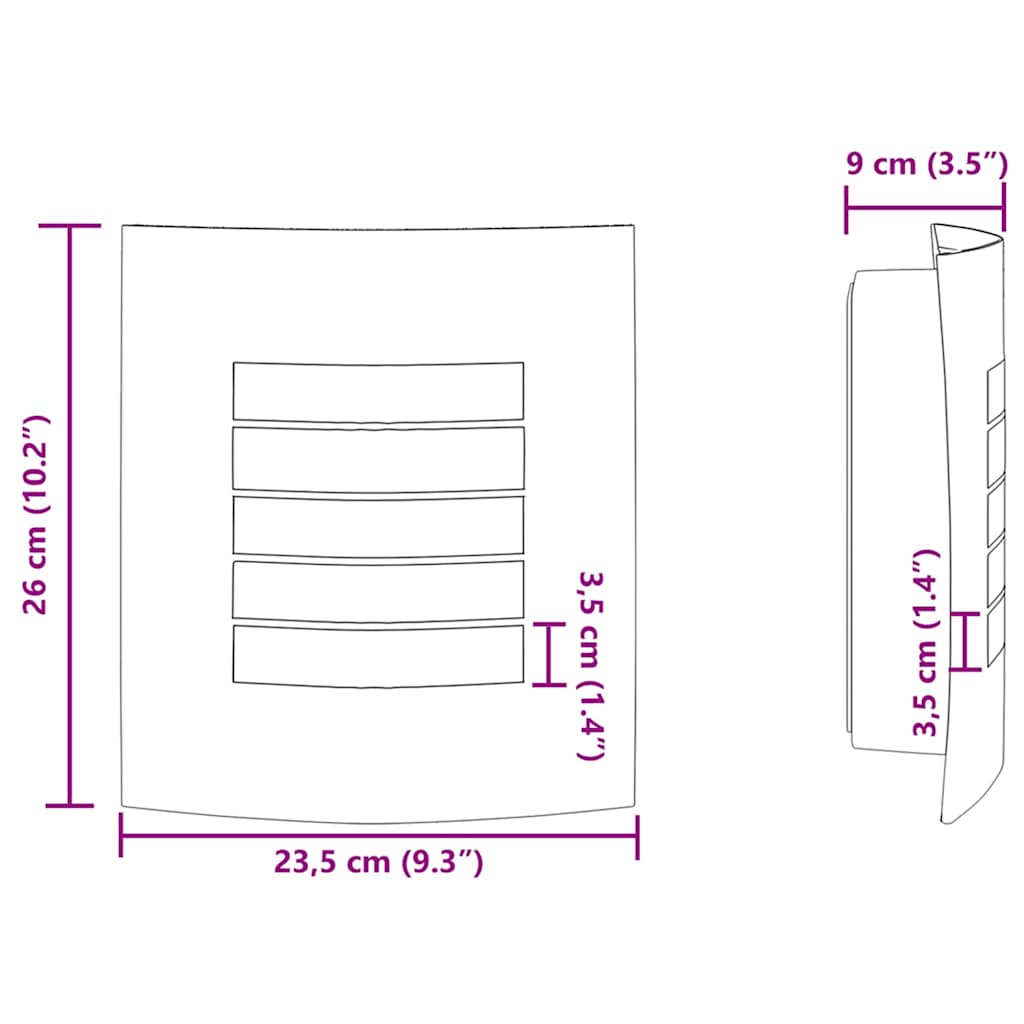 Utomhus vägglampa Silver 23,5 x 9 x 26 cm