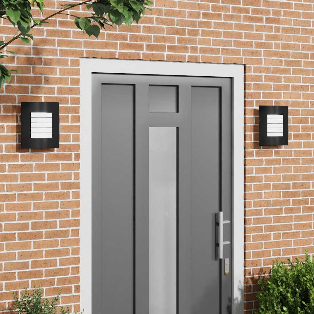 Utomhus vägglampa 2 pcs Svart 23,5 x 9 x 26 cm