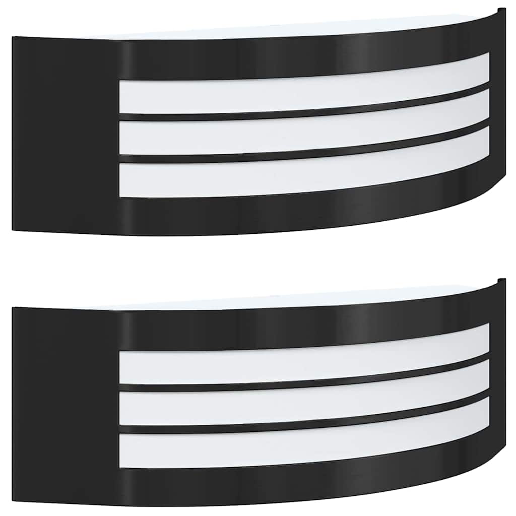 Utomhus vägglampa 2 pcs Svart 32 x 10 x 10 cm