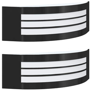 Utomhus vägglampa 2 pcs Svart 32 x 10 x 10 cm