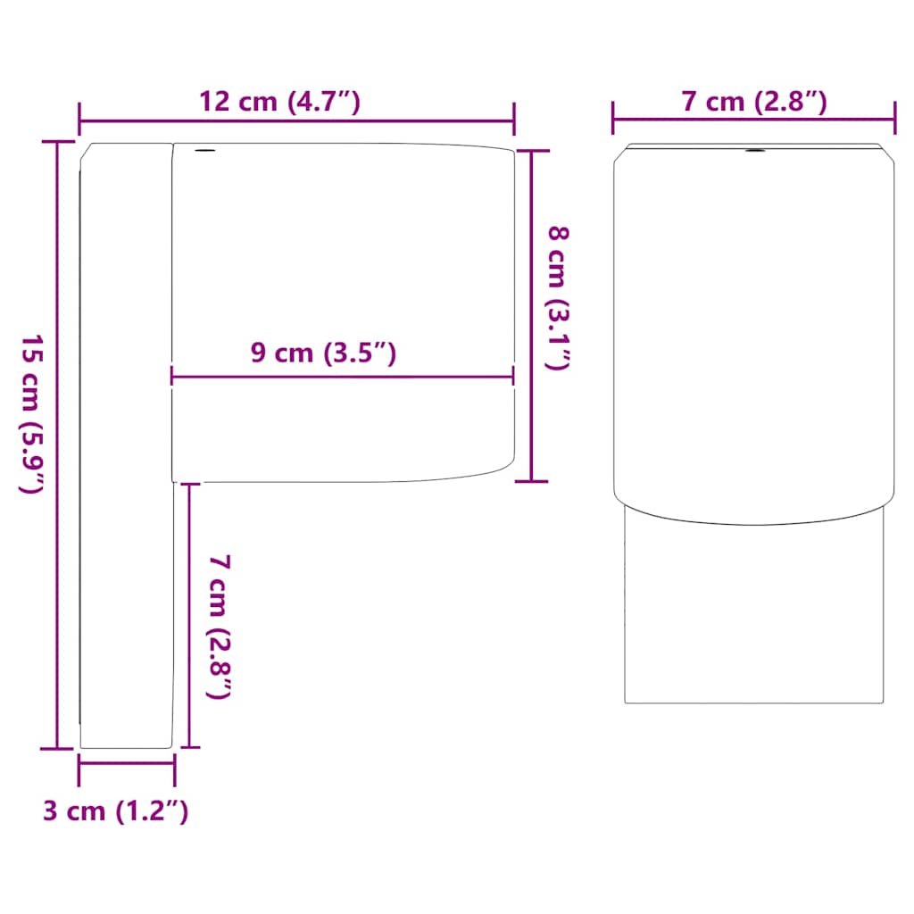 Utomhus vägglampa Svart 12 x 7 x 15 cm Rostfritt stål