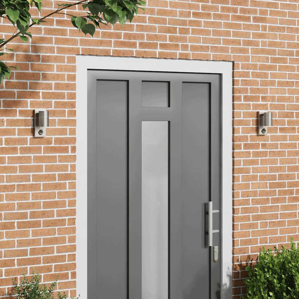 Utomhus vägglampa 2 pcs Silver 6,5 x 10,5 x 16 cm