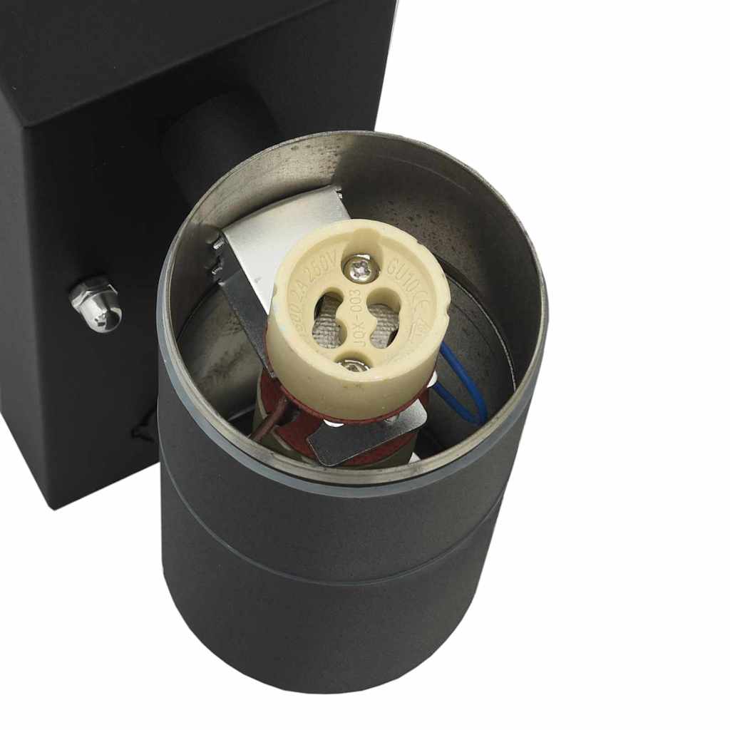 Utomhus vägglampa Svart 7 x 10 x 22 cm Rostfritt stål och glas