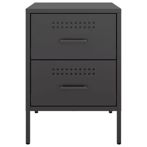Sängskåp 2 st svart 36x39x50,5 cm stål