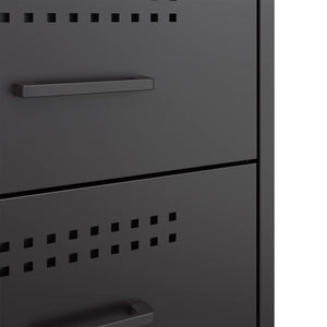 Sängskåp 2 st svart 36x39x50,5 cm stål