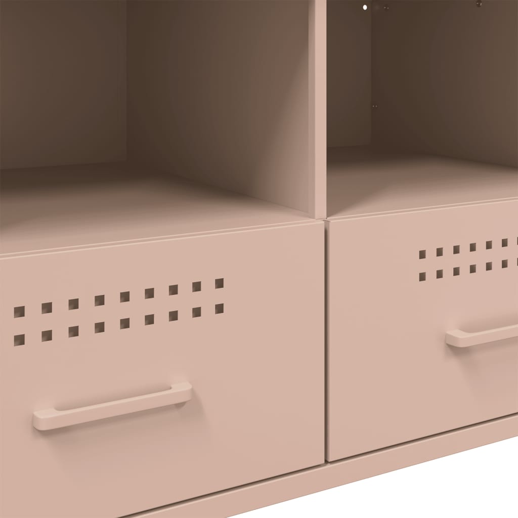 Tv-bänk rosa 68x39x50,5 cm stål