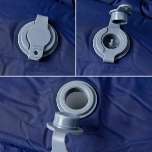 Självuppblåsande campingmadrass med kudde 1 person marinblå