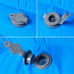 Självuppblåsande campingmadrass med kudde 1 person blå