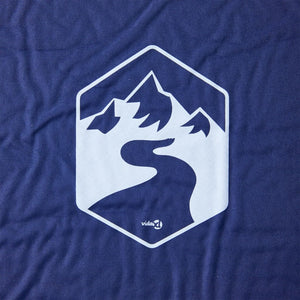 Självuppblåsande campingmadrass med kudde 1 person marinblå