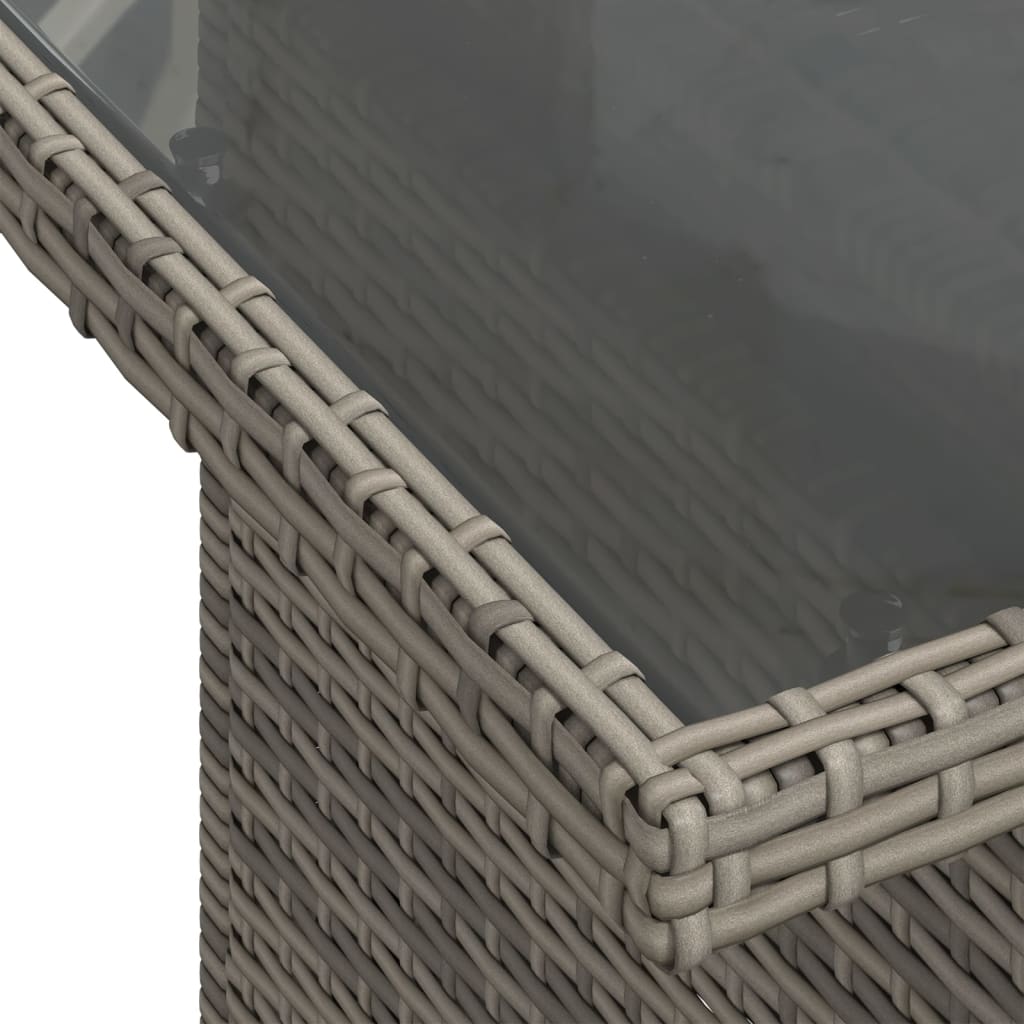 Soffgrupp för trädgården med dynor 10 delar grå konstrotting