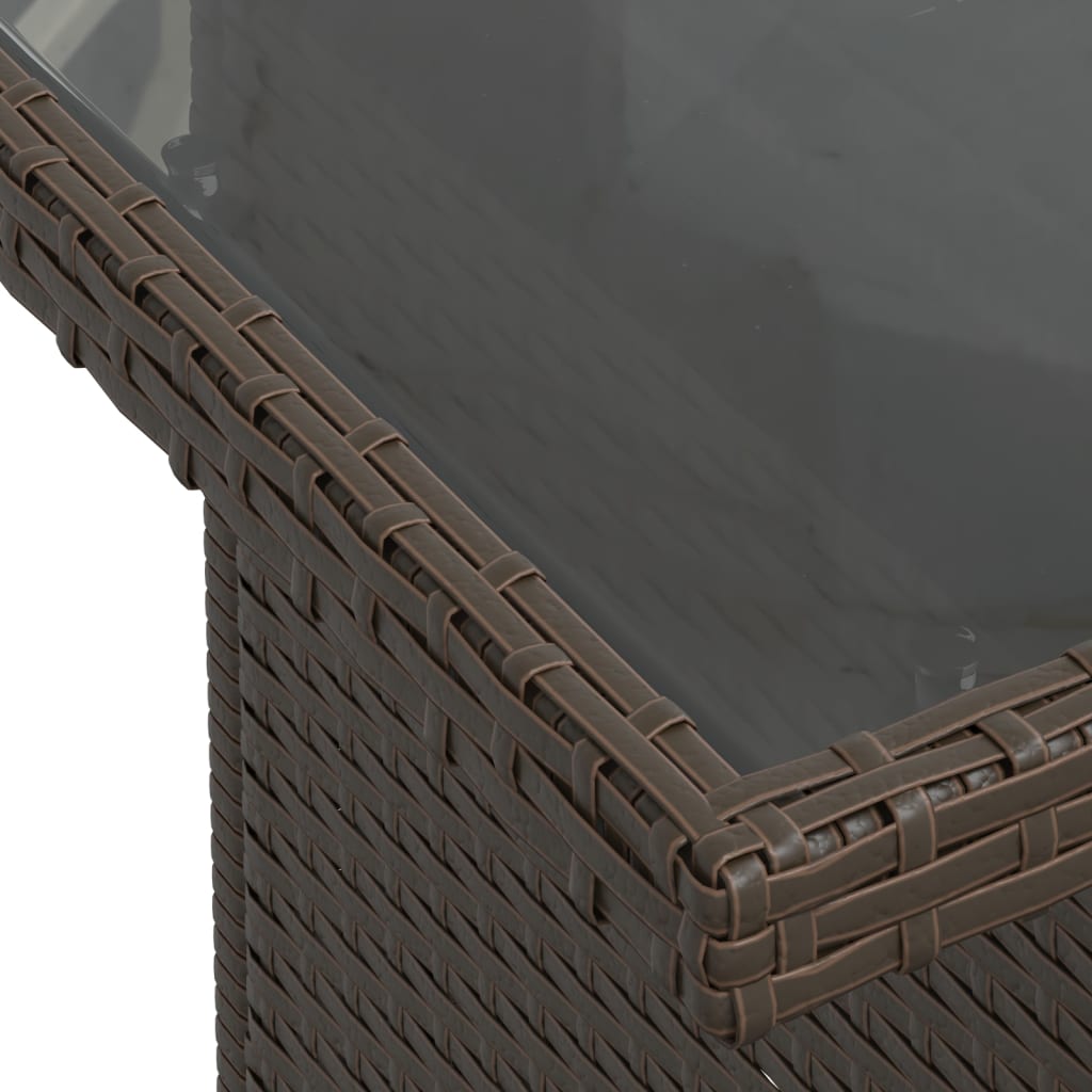 Loungegrupp för trädgården med dynor 5 delar brun konstrotting