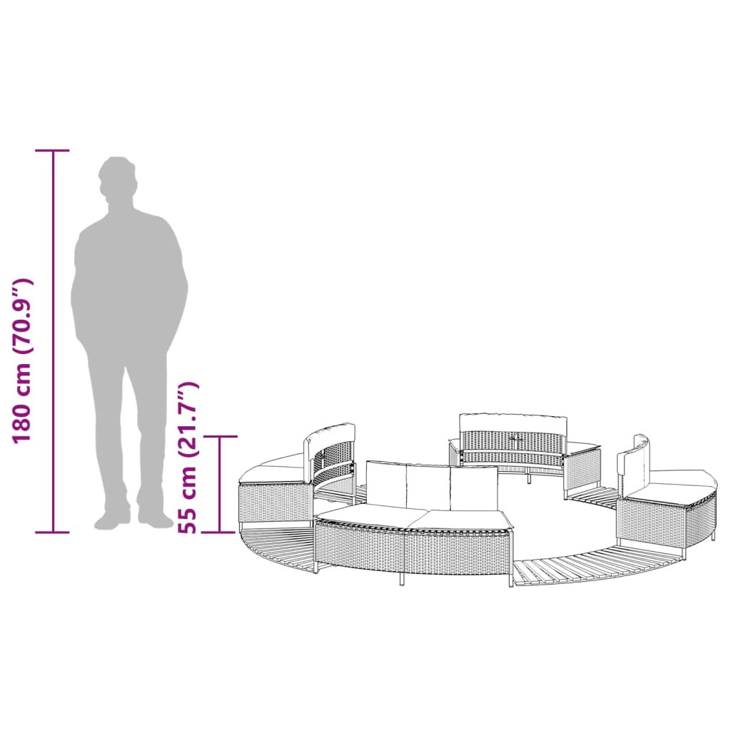 Kant till spabad svart konstrotting och massivt akaciaträ