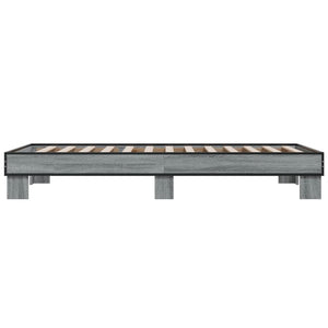 Sängram grå sonoma 75x190 cm konstruerat trä och metall