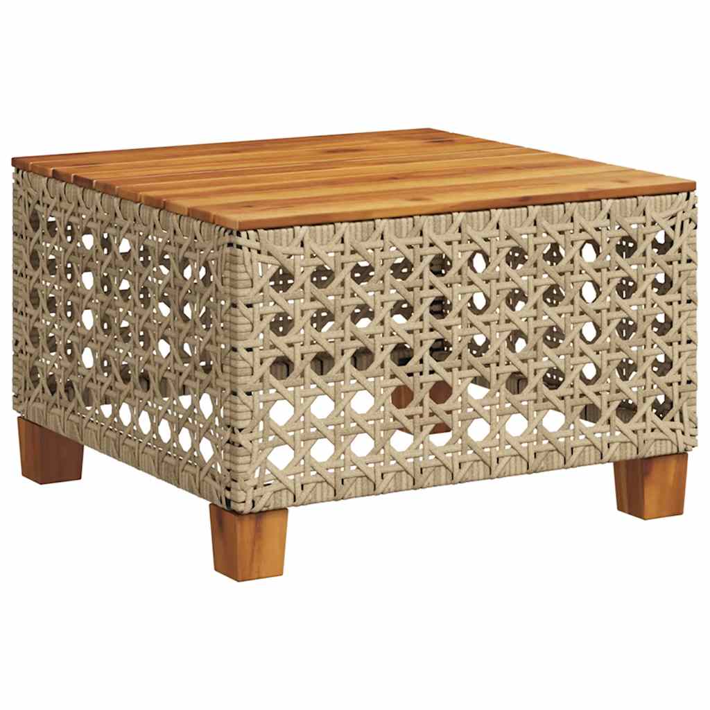 Loungegrupp för trädgården m. dynor 11 delar beige konstrotting