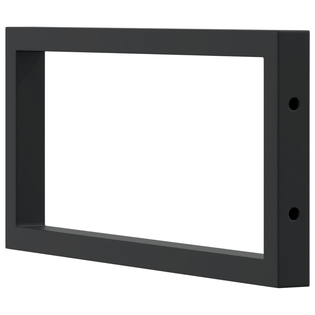 Hyllfästen för tvättställ 2 st svart rektangulärt stål