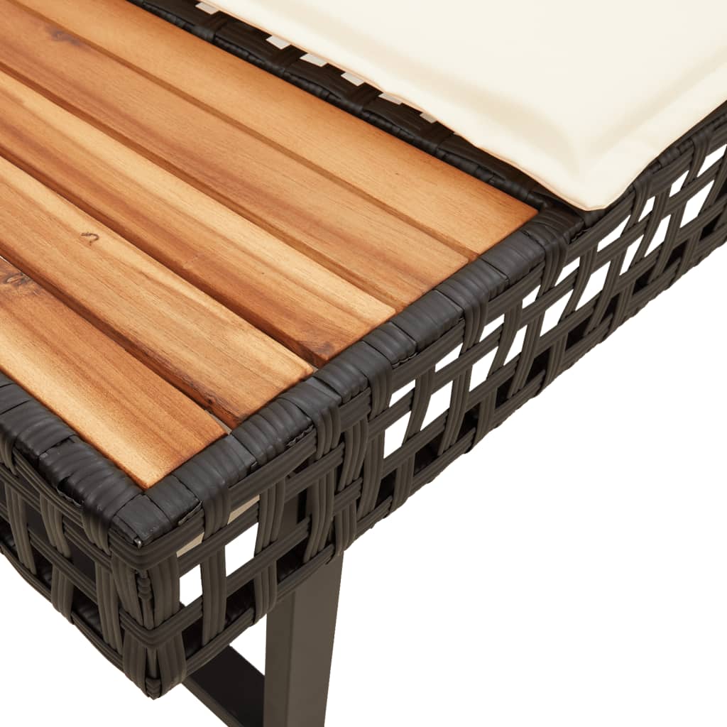 Loungegrupp med dynor 2 delar svart konstrotting glas