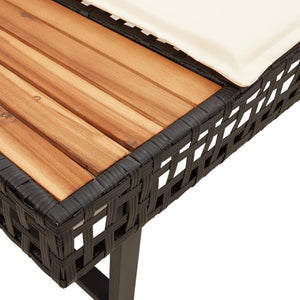 Loungegrupp med dynor 2 delar svart konstrotting glas