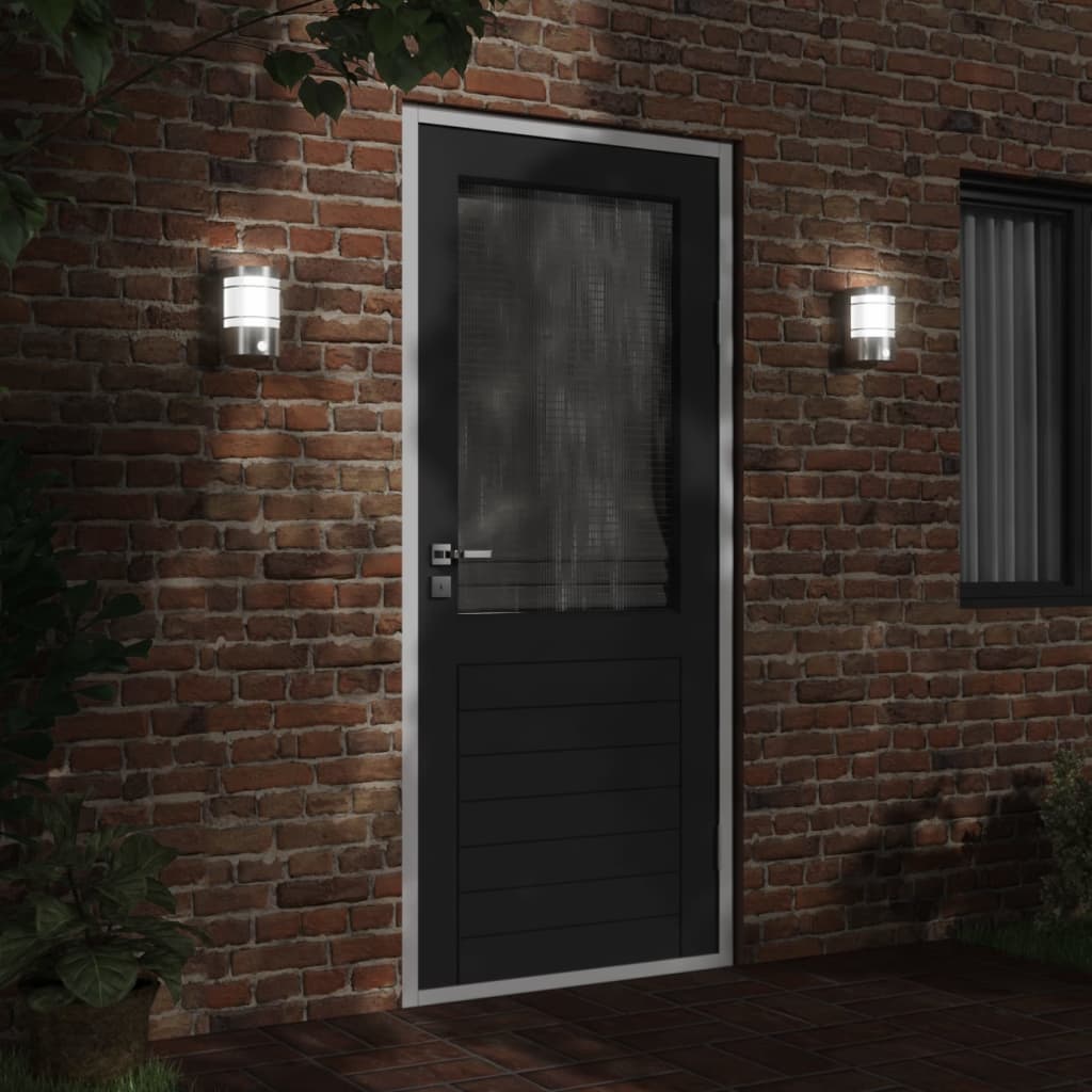 Utomhusvägglampor med sensorer 2 st rostfritt stål