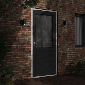 Utomhusvägglampor med sensorer svart gjuten aluminium