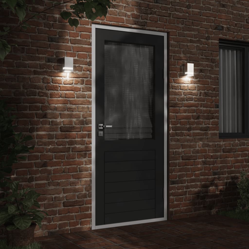 Utomhusvägglampa 2 st silver rostfritt stål