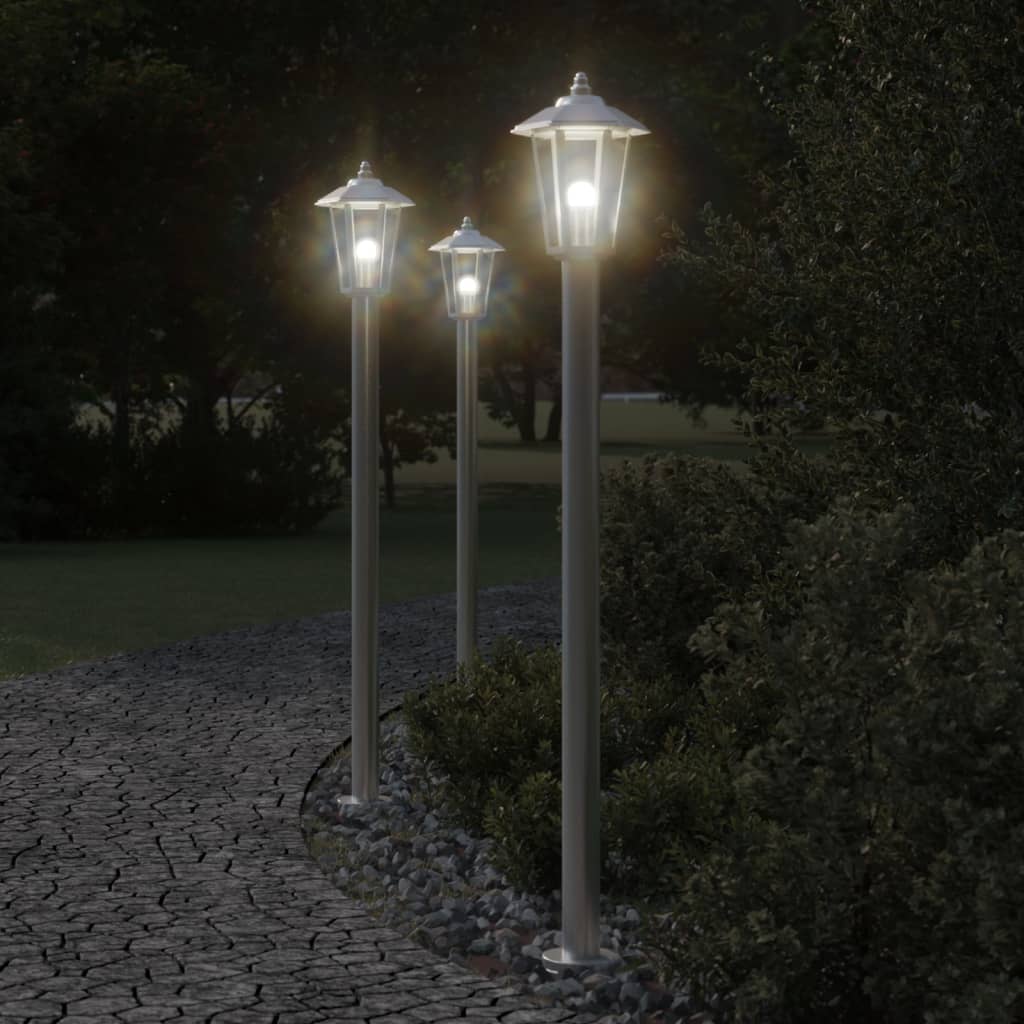 Utomhusgolvlampa silver 120 cm rostfritt stål