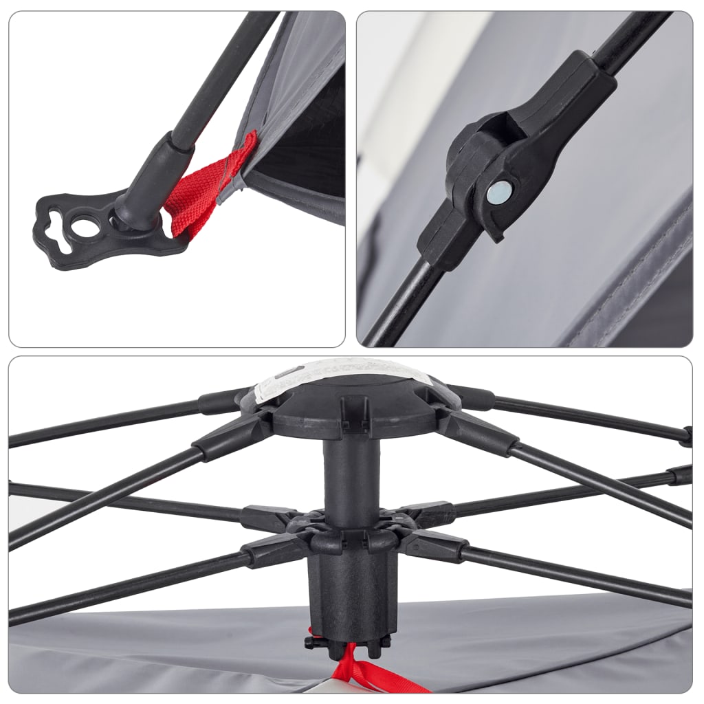 Strandtält 2 personer grå snabbrest vattentätt