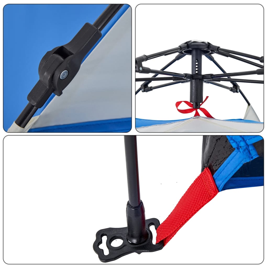 Strandtält 2 personer azurblå snabbrest vattentätt