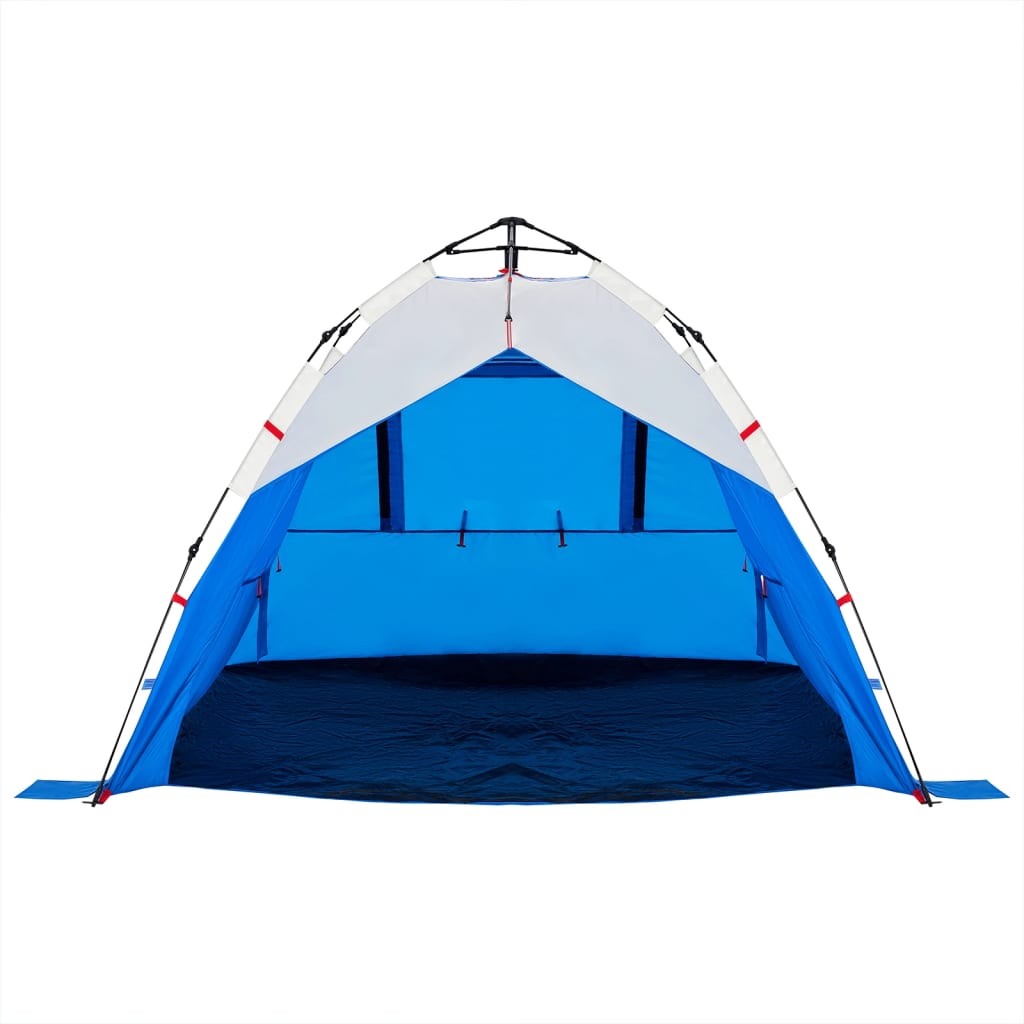 Strandtält 3 personer azurblå snabbrest vattentätt