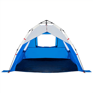 Strandtält 3 personer azurblå snabbrest vattentätt