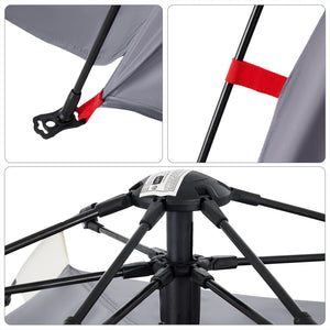 Strandtält 3 personer grå snabbrest vattentätt