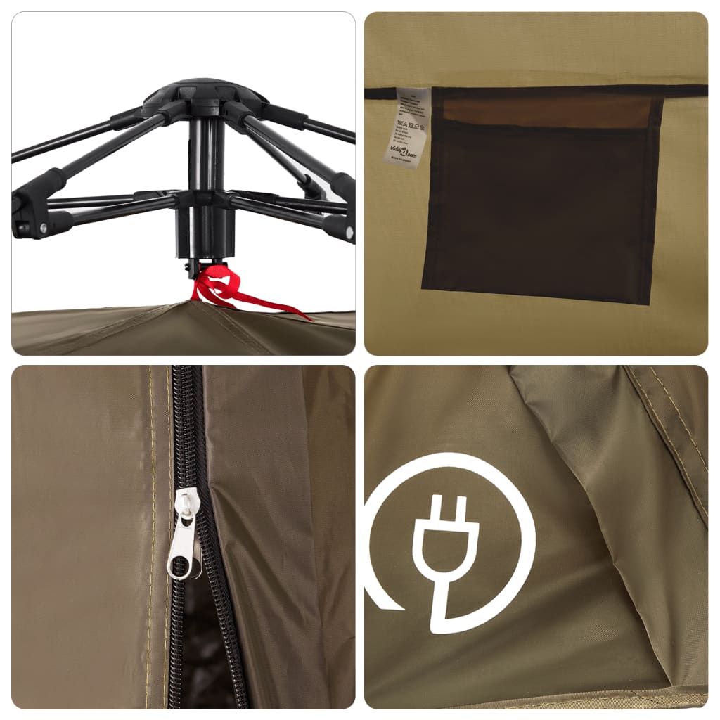 Fisketält 4 personer olivgrön snabbrest