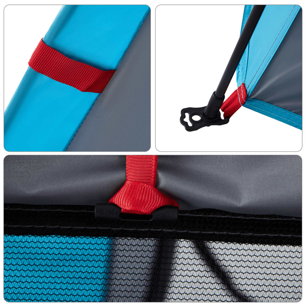 Campingtält 4 personer blå snabbrest