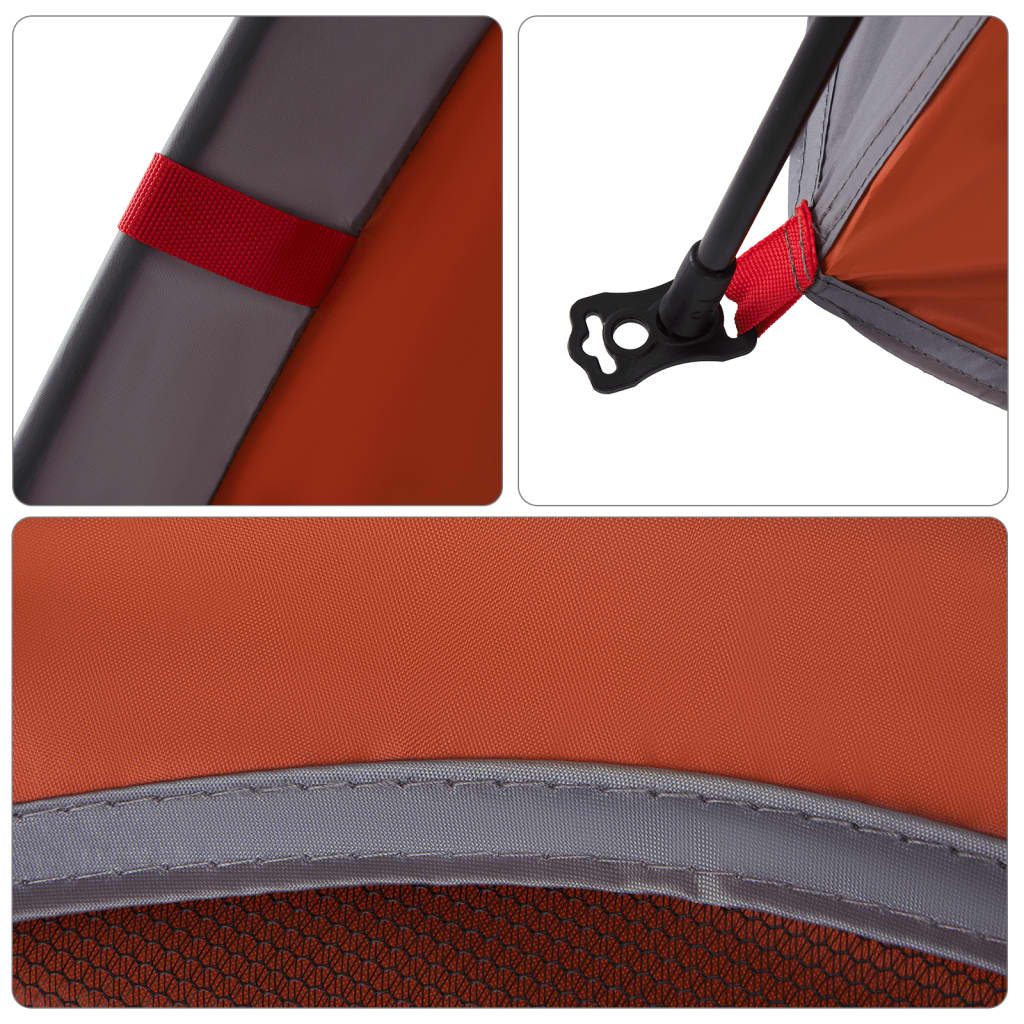 Campingtält 4 personer grå och orange snabbrest