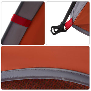 Campingtält 4 personer grå och orange snabbrest