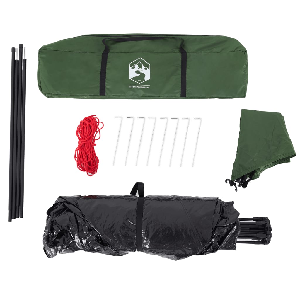 Campingtält 4 personer grön snabbrest