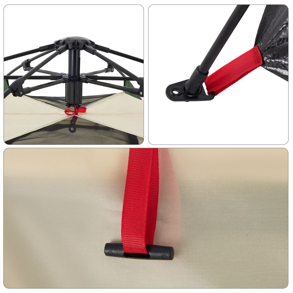 Campingtält 4 personer grön snabbrest