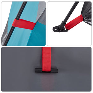 Campingtält 4 personer blå snabbrest