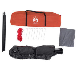 Campingtält 4 personer grå och orange snabbrest